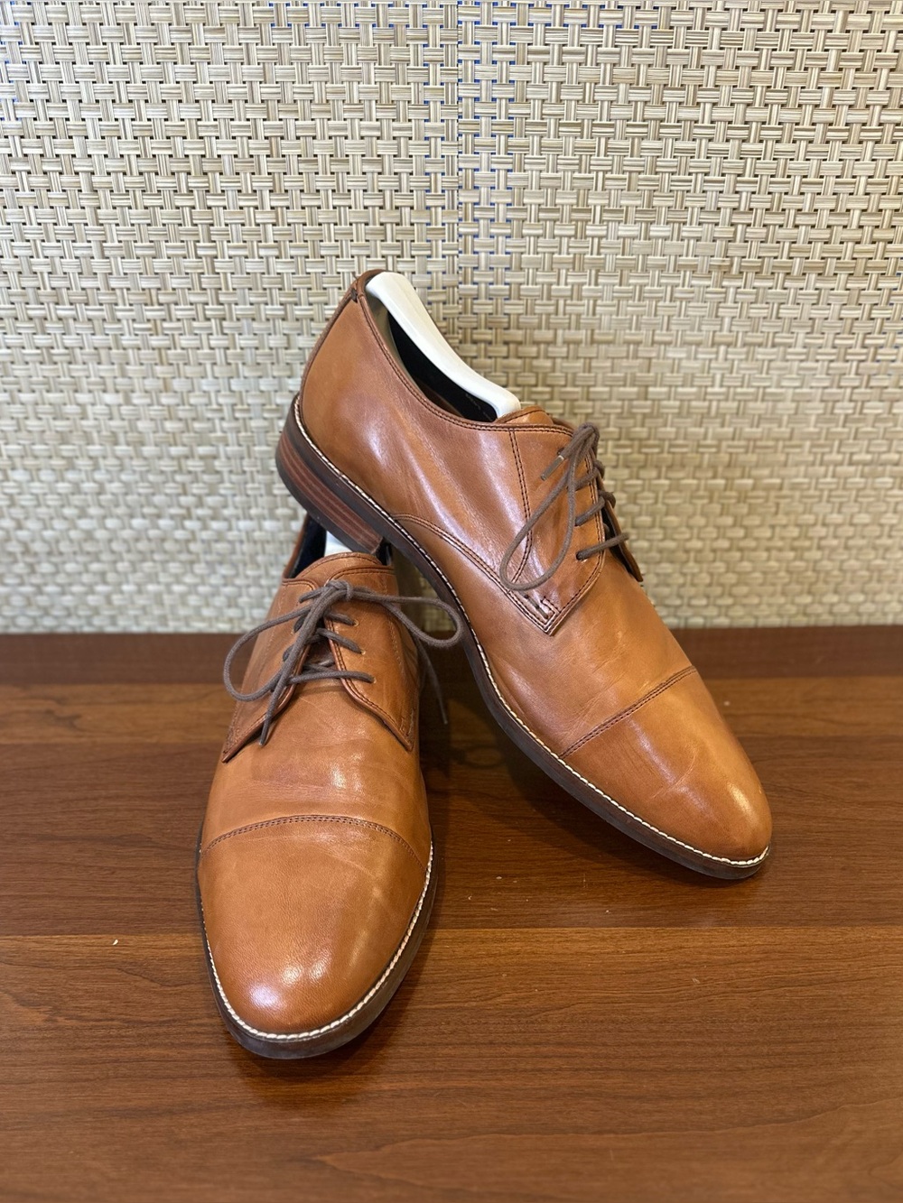 Cole Haan Lenox Hill Cap Toe Oxford Dress Shoes British Tan Leather 10M